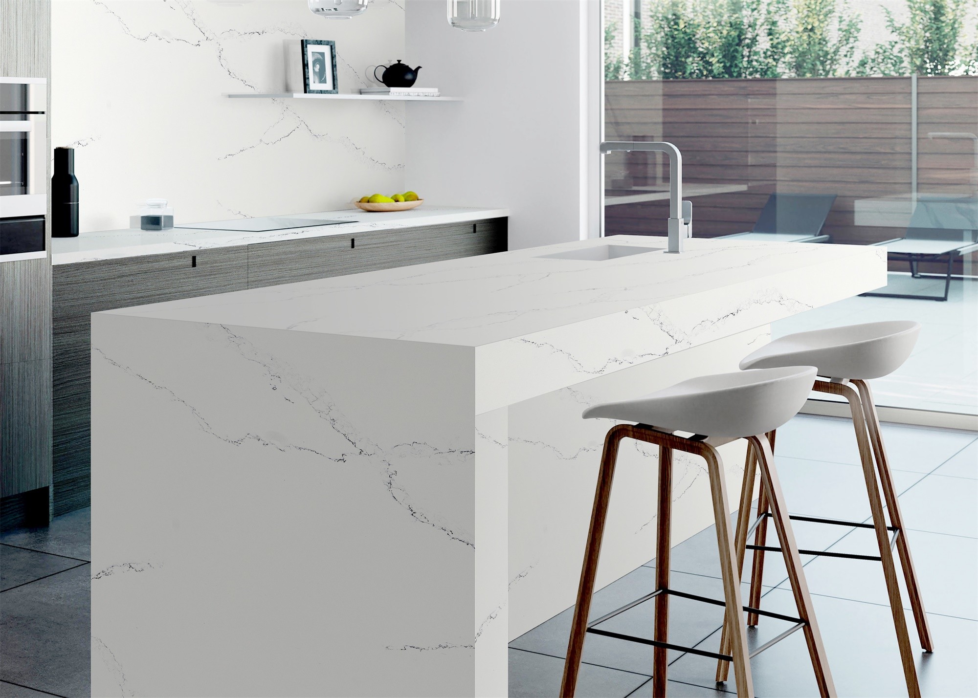 Küche CountertopQuarzStein Spitzen keine Stärke der Strahlungs10mm