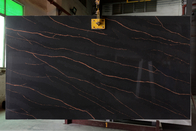 Hitzebeständiger Calacatta-Schwarz-Quarz-Stein übersteigt für Küchen-Entwurfs-Wand