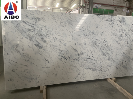 Quarz-Steinplatte NSF Calacatta mit dem weißen Hintergrund-Kratzer beständig