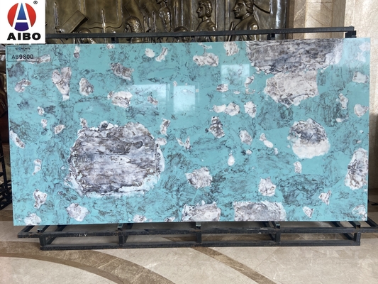 Blaue Luxusmarmorinnenausstattungs-schauende Quarz Steincountertop Backgroud-Marmorwand